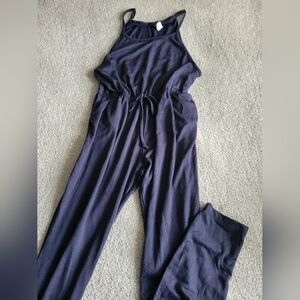 Ambiance Dark Blue Sleeveless Jumpsuit